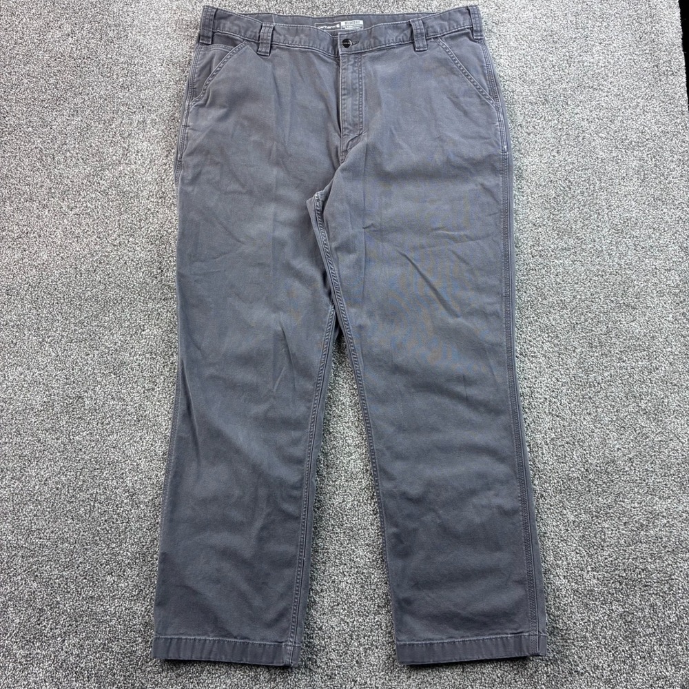 Carhartt Pants Mens 40x32 Gray Cotton Relaxed Fit Rigby Carpenter 102291